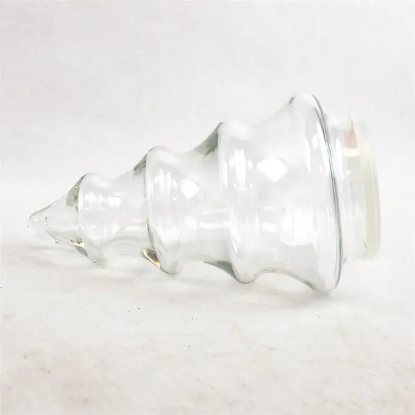 Clear Glass 4-Tier Christmas Tree Apothecary Candy Jar w/ Lid 