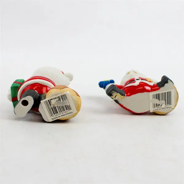 Lot of 2 Vintage Ceramic Christmas Kitten Santa Figurines - New