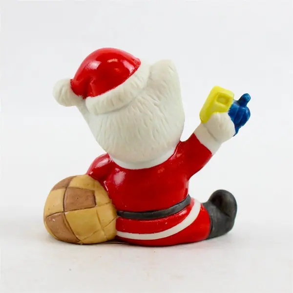 Vintage Ceramic Christmas Kitten Santa Figurine- New