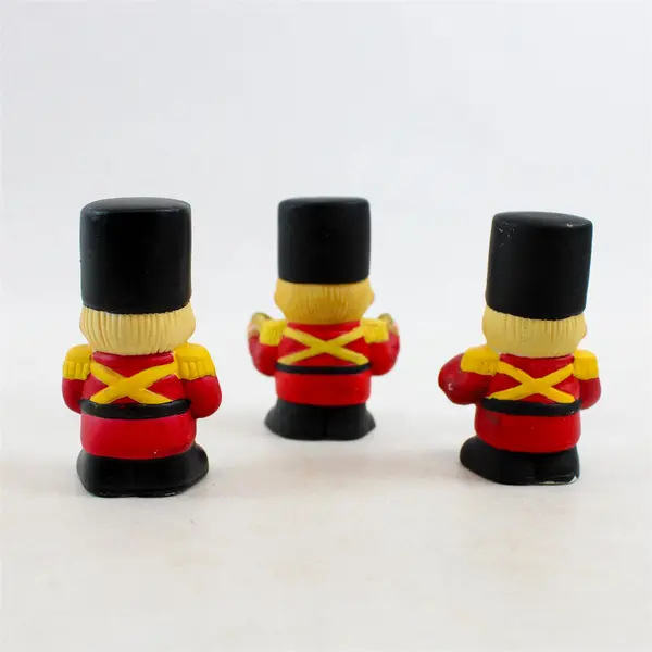 Set of 3 Porcelain Bisque Toy Soldier Christmas Figurines Vintage-Style