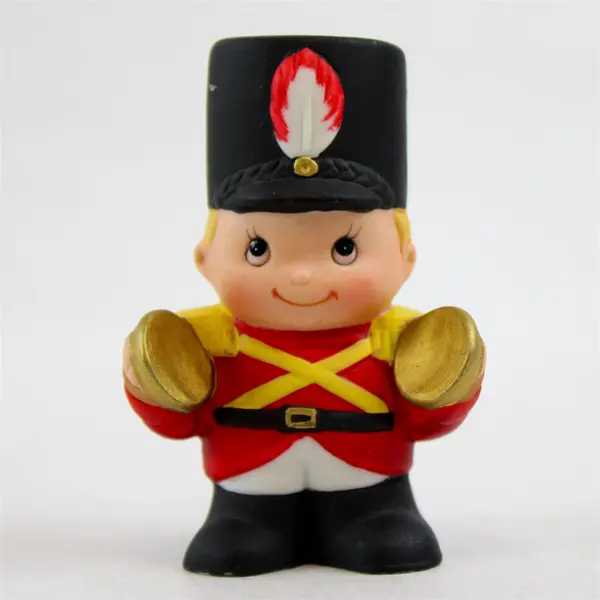 Set of 3 Porcelain Bisque Toy Soldier Christmas Figurines Vintage-Style