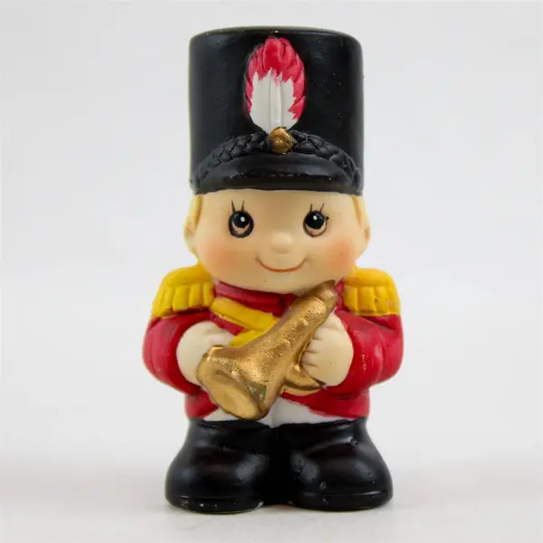 Set of 3 Porcelain Bisque Toy Soldier Christmas Figurines Vintage-Style