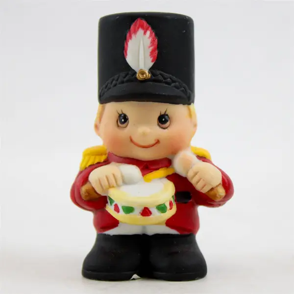 Set of 3 Porcelain Bisque Toy Soldier Christmas Figurines Vintage-Style