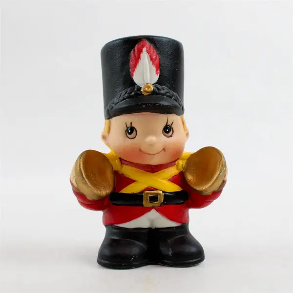 Porcelain Bisque Toy Soldier Cymbal Player Figurine 3.5in Christmas