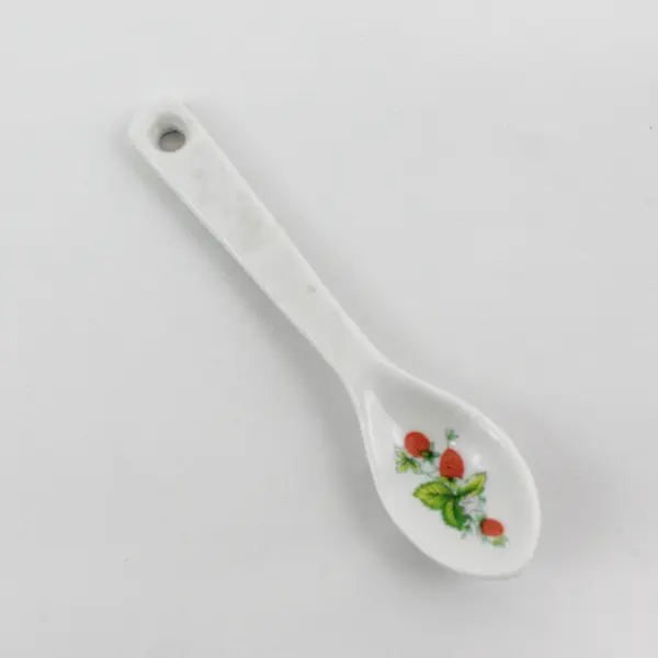 Set Of 2 Unbranded Small Fruit Printed Ceramic Divided Jam/Jelly Dish W/ Spoon
