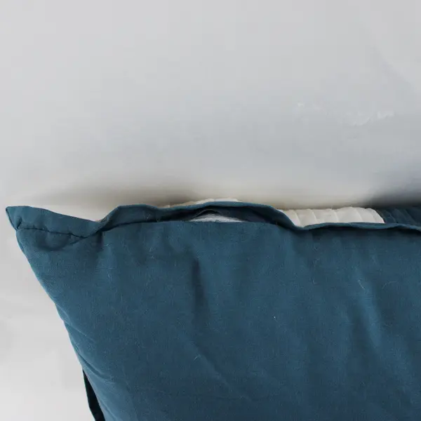 Madison Park Blue and Beige Square Throw Pillow 16" FLAWED