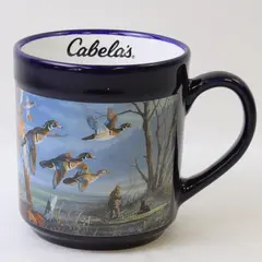 Cabela's Duck Hunting Blue Coffee Mug Collectible Cabin Decor