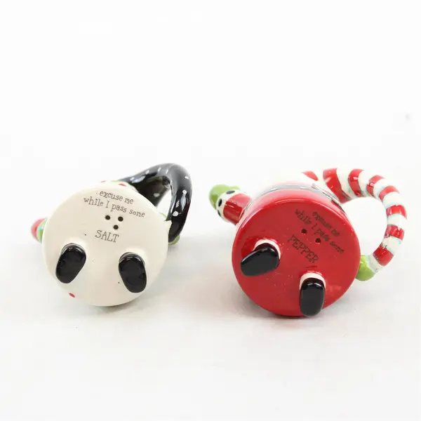 Santa & Snowman Ceramic Salt & Pepper Shakers 3.5in Upside-Down