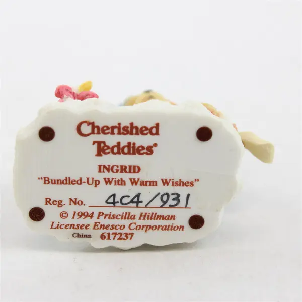 Cherished Teddies Ingrid Bundle-Up Figurine NEW No Box 4 in Collectible