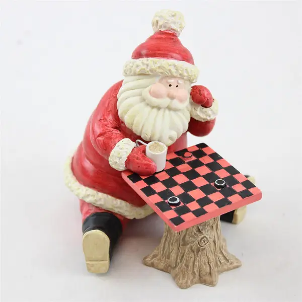 Midwest of Cannon Falls Santa & Checkerboard Figurine - New 4.5"
