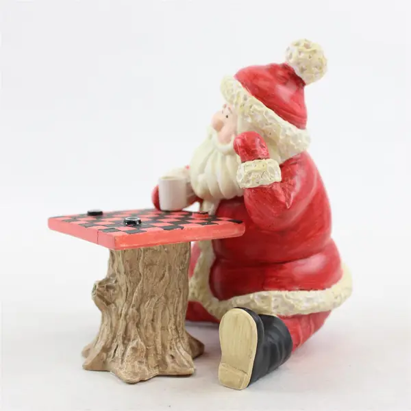 Midwest of Cannon Falls Santa & Checkerboard Figurine - New 4.5"
