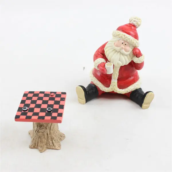 Midwest of Cannon Falls Santa & Checkerboard Figurine - New 4.5"