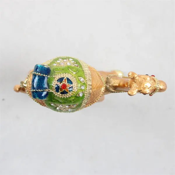 Camel Enamel Bejeweled Trinket Box Magnetic Hinge 4" Tall Collectible