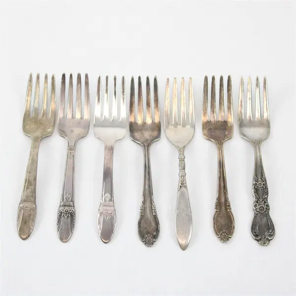Lot of 7 Vintage 1847 Rogers Bros Silver Plated Baby Toddler Forks
