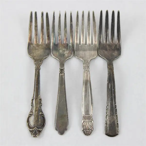 Lot of 4 Vintage Holmes & Edwards Silver Plated Baby Toddler Forks