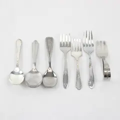 Mixed Lot of 7 Vintage Stainless Steel Baby Toddler Forks & Spoons Flatware