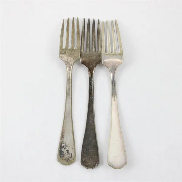 Set of 3 Vintage Imperial Silver Plate Clown with Balloon Children's Forks 6"