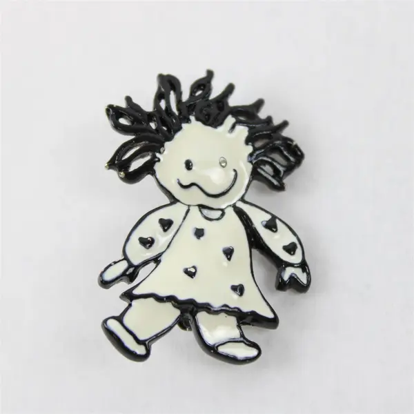 Vintage SFJ Steinmetz Rag Doll Enamel Lapel Pin Brooch