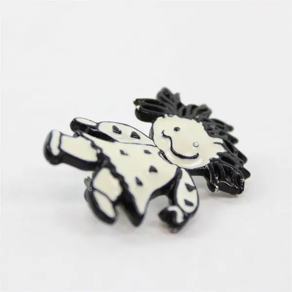 Vintage SFJ Steinmetz Rag Doll Enamel Lapel Pin Brooch