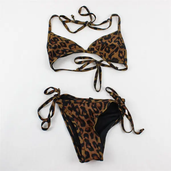 KENDALL + KYLIE Women's S Animal Print String Tie Bikini Matching Set
