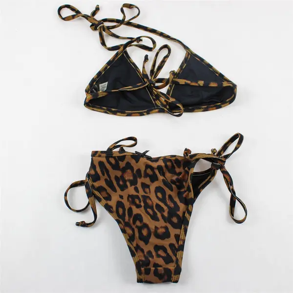 KENDALL + KYLIE Women's S Animal Print String Tie Bikini Matching Set