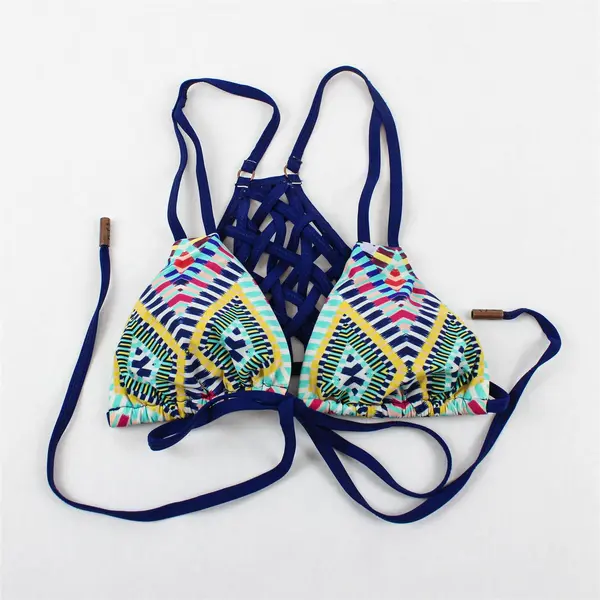 Red Carter Women's XS Navy Geometric Pattern Racer Back/Front Tie Bikini Set