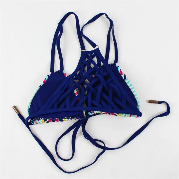 Red Carter Women's XS Navy Geometric Pattern Racer Back/Front Tie Bikini Set