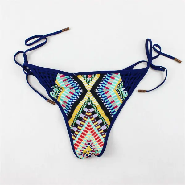 Red Carter Women's XS Navy Geometric Pattern Racer Back/Front Tie Bikini Set