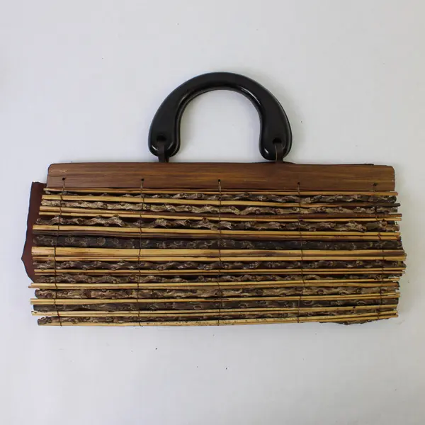 Vintage Wood Sticks & Twig w/Wooden Handles Fabric Lined Purse