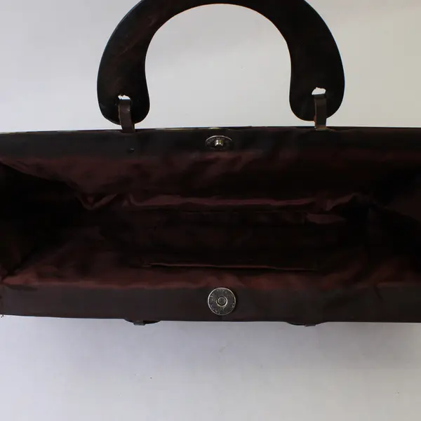 Vintage Wood Sticks & Twig w/Wooden Handles Fabric Lined Purse