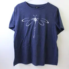 Shein Blue "Soft Heart" Dragon Fly Print Short Sleeve T-Shirt Blue Women's Sz XL