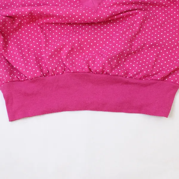 Justin E. Jones Faux Layer Pink/White Polka Dot Short Sleeve Top Womens About XL