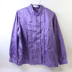 Joan Harper Purple Long Sleeve Button Up Shoulder Pads Women's Size 36/16W