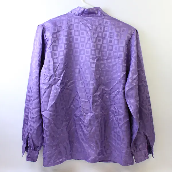 Joan Harper Purple Long Sleeve Button Up Shoulder Pads Women's Size 36/16W
