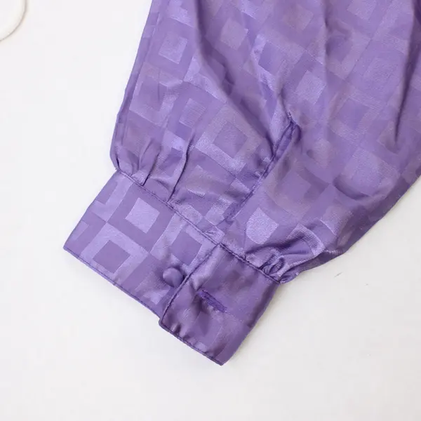 Joan Harper Purple Long Sleeve Button Up Shoulder Pads Women's Size 36/16W
