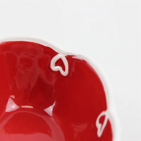 Hausenware Heart Shaped Red Candy Dish 6.5" Trinket Dessert Bowl
