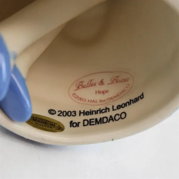 Demdaco Heinrich Leonhard Belles & Beaus Porcelain Bell 2003 Hope New