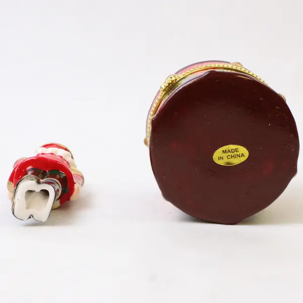 Ceramic Nutcracker on Drum 3.5in Collectible Broken Needs Repair