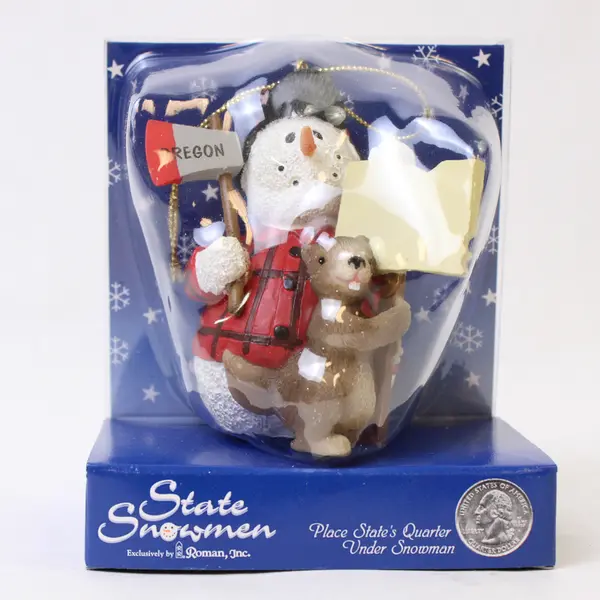 ROMAN INC Oregon State Quarter Snowman Ornament NEW
