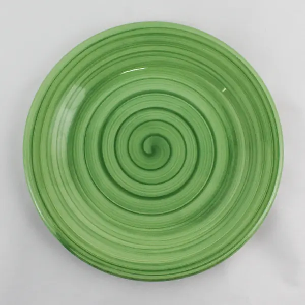 Swirl Green 10 Inch Dinner Plate Made In Italy
