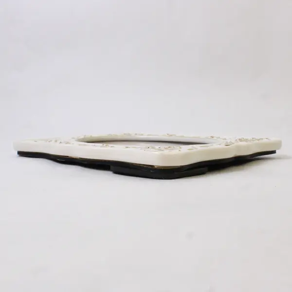 Roman Inc. White Ceramic 4x6 Picture Frame w/ Gold Accents - New
