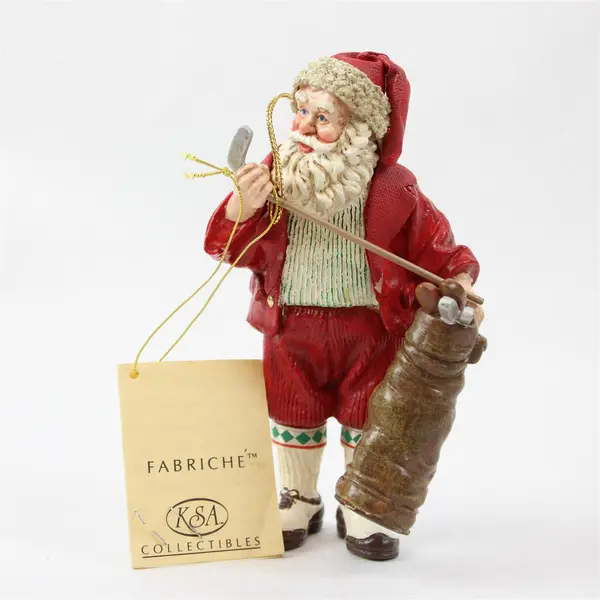 Kurt S. Adler Golfing Santa Figurine 6" Holiday Christmas Collectible New