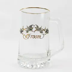 New Groom Glass Beer Stein Collectible Breweriana Vintage-Style Gift