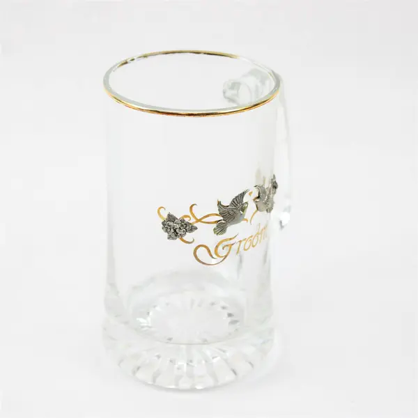 New Groom Glass Beer Stein Collectible Breweriana Vintage-Style Gift