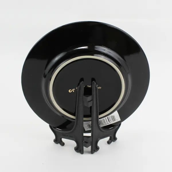 C & F Collectables Cancer Horoscope Souvenir Plate Black W/ Gold Trim 6.25"