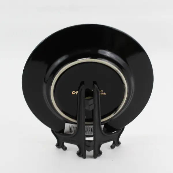 C & F Collectables Taurus Horoscope Souvenir Plate Black W/ Gold Trim 6.25"