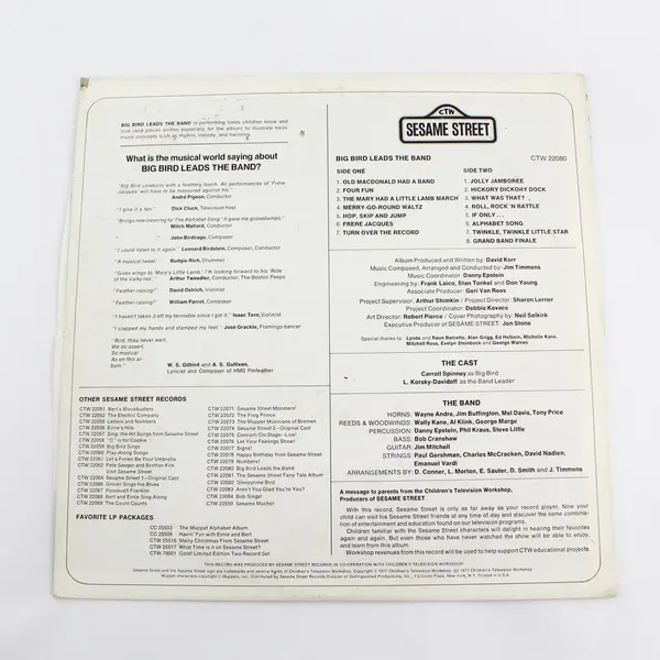 Sesame Street Big Bird Leads The Band  12" Vinyl Record