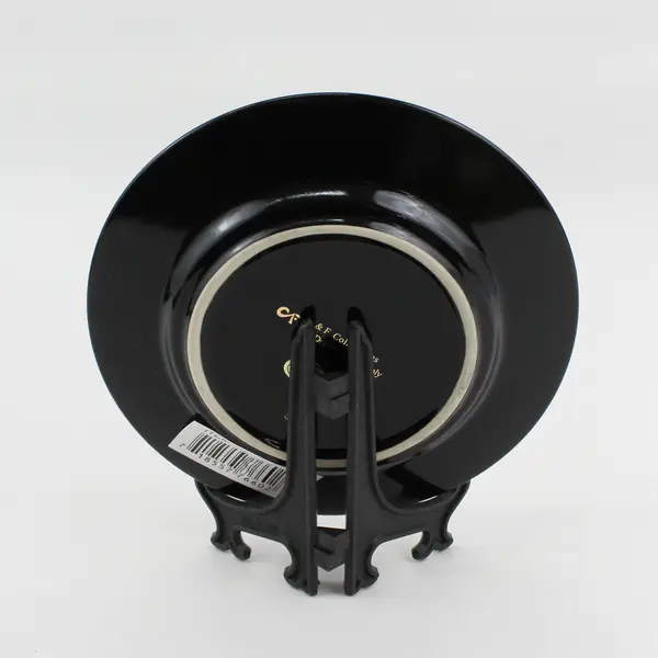 C & F Collectables Aquarius Horoscope Souvenir Plate Black W/ Gold Trim 6.25"