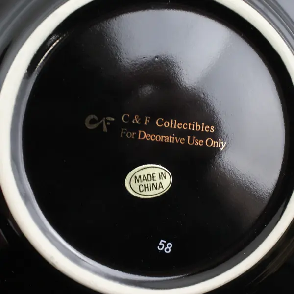 C & F Collectables Aquarius Horoscope Souvenir Plate Black W/ Gold Trim 6.25"