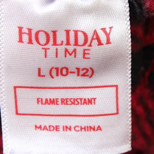 Holiday Time Red and Black Plaid Fleece Pajama Bottoms Kids' Large 10-12